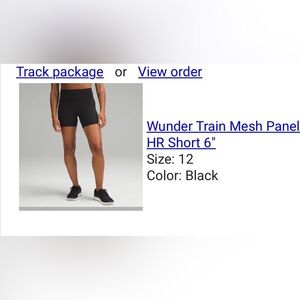 Lululemon Wunder train mesh panel 6” short